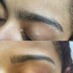 ici on peut voir une épilation des sourcils au fil